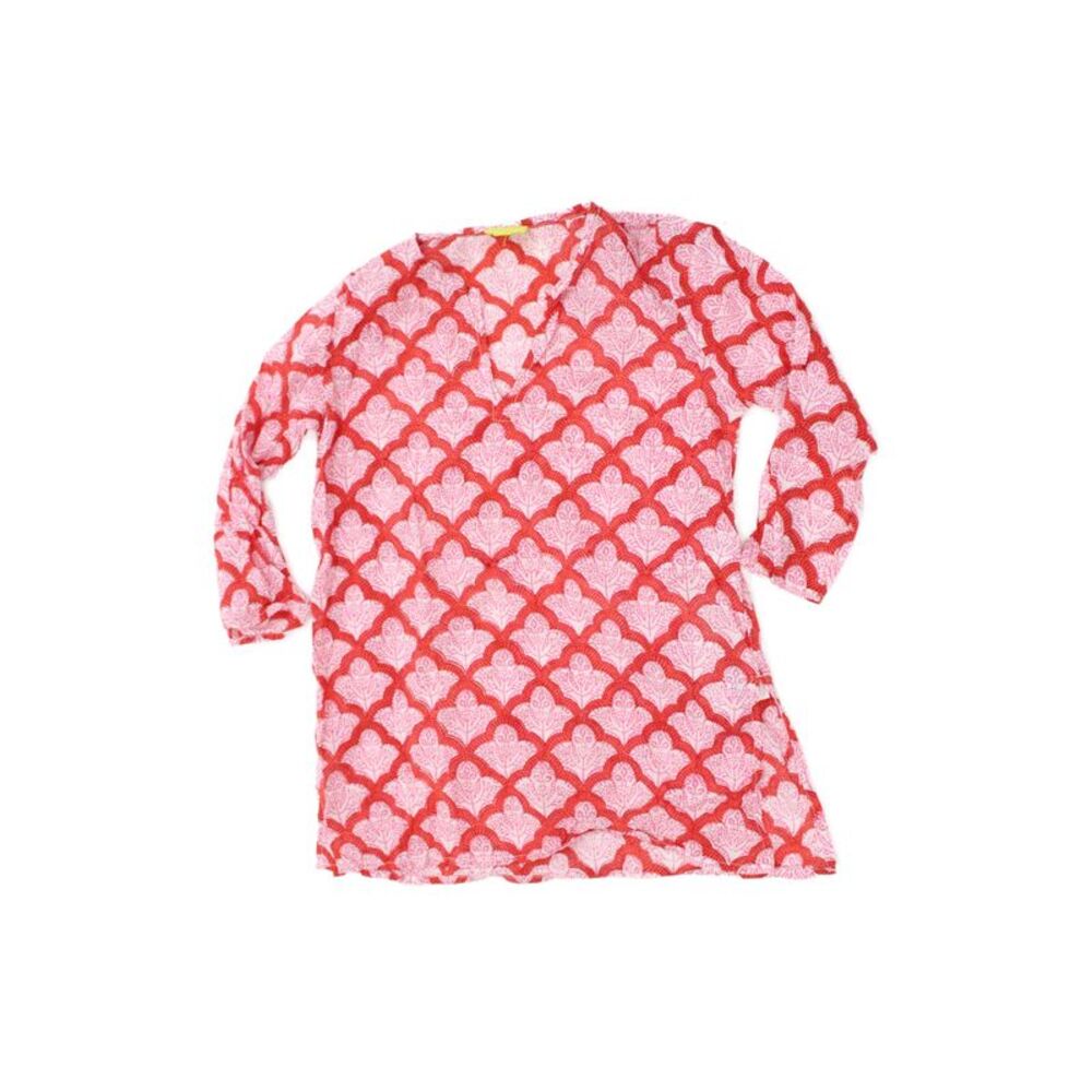 Roberta Roller Rabbit Childrens Girls :Printed Shirt Dress Red Pink Size 6